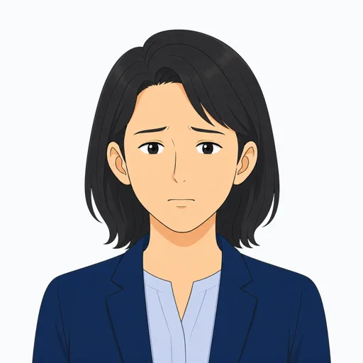 困った女性会社員の表情イラスト
