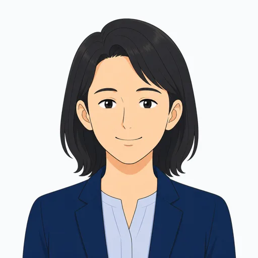 笑顔の女性会社員の表情イラスト