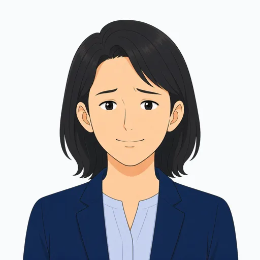 苦笑いする女性会社員の表情イラスト