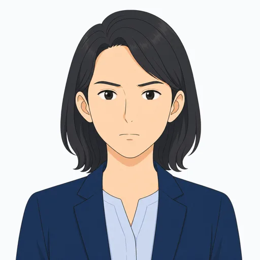 真剣な女性会社員の表情イラスト