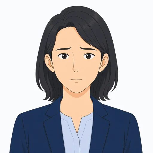 焦った女性会社員の表情イラスト