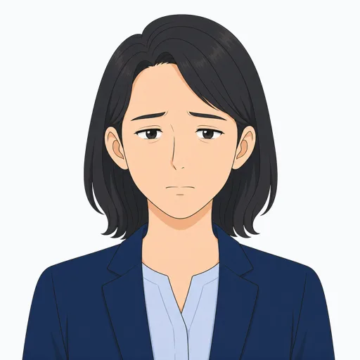 疲れた女性会社員の表情イラスト