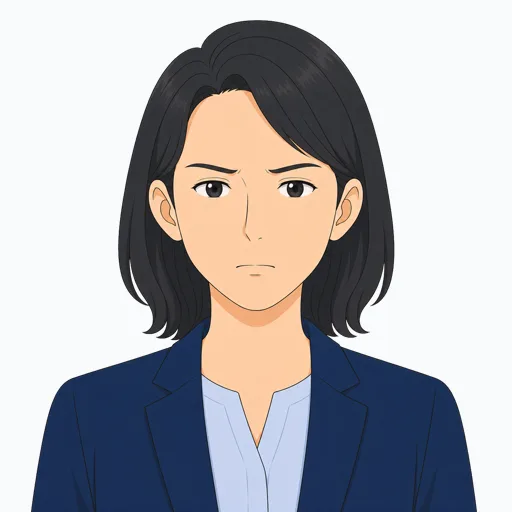 不満そうな女性会社員の表情イラスト