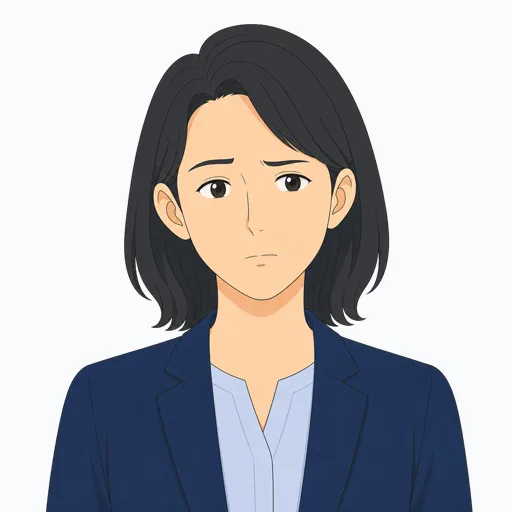 疑問を感じる女性会社員の表情イラスト