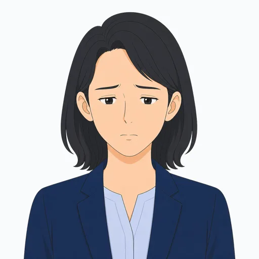 落ち込んだ女性会社員の表情イラスト