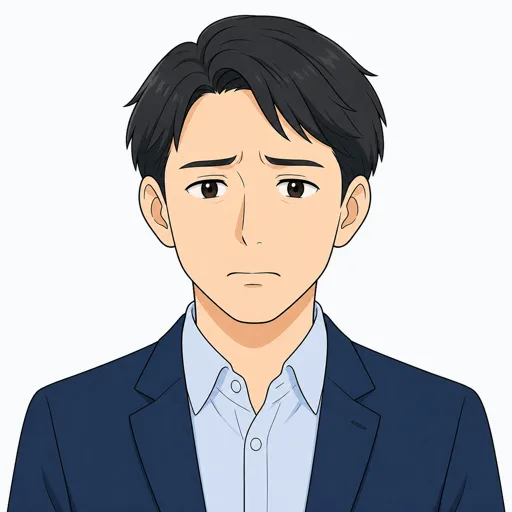 困った男性会社員の表情イラスト