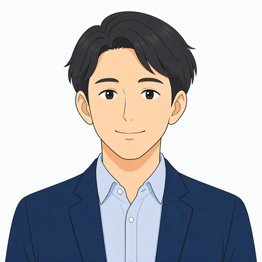 笑顔の男性会社員の表情イラスト