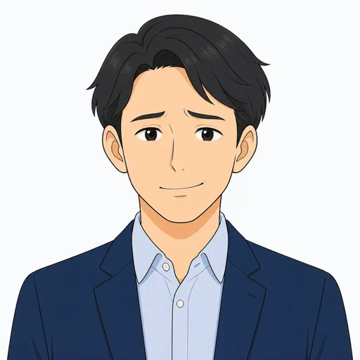 苦笑いする男性会社員の表情イラスト