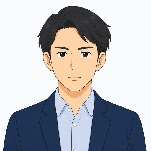 真剣な男性会社員の表情イラスト