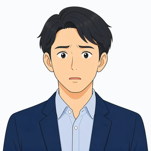 焦った男性会社員の表情イラスト