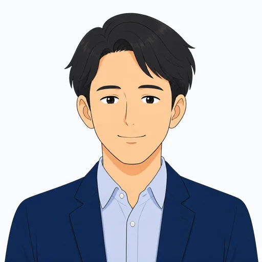 ほっとした笑顔の男性会社員の表情イラスト