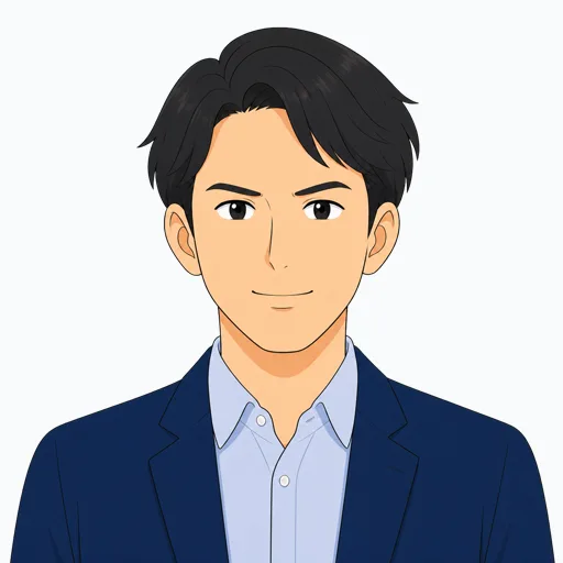 前向きな男性会社員の表情イラスト