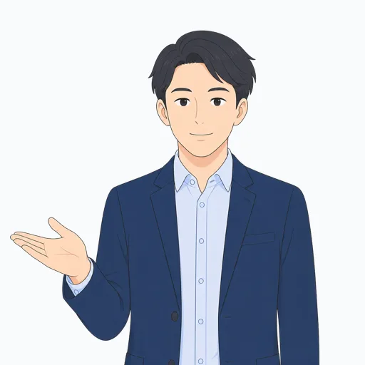 プレゼンする男性会社員のイラスト