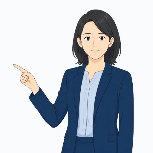 指差しする女性会社員のイラストのイラスト