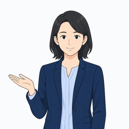 説明する女性会社員のイラストのイラスト
