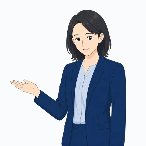 案内する女性会社員のイラストのイラスト