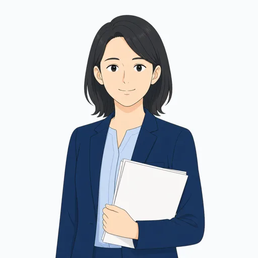 書類を抱える女性会社員のイラスト
