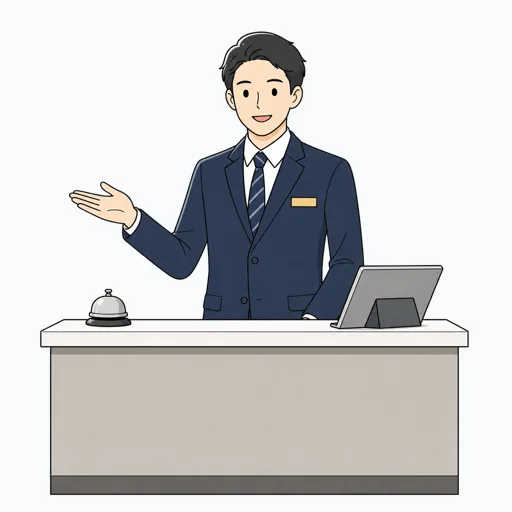 受付スタッフの男性のイラスト