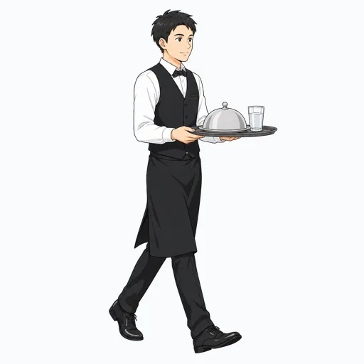 飲食店スタッフの男性のイラスト