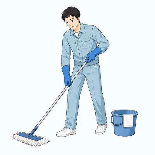 清掃スタッフの男性
