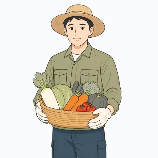 農業スタッフの男性のイラスト