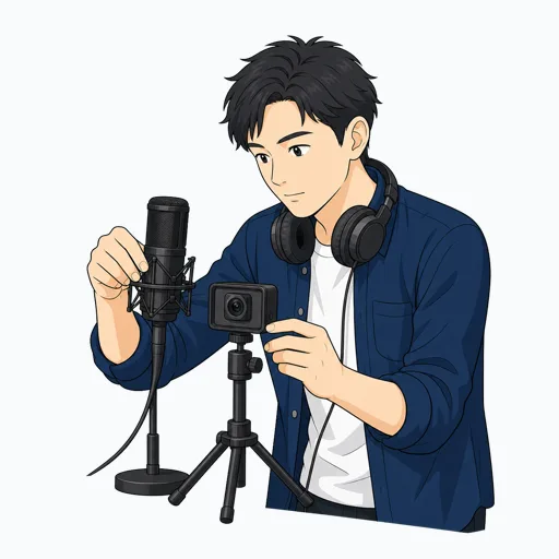 動画配信スタッフの男性
