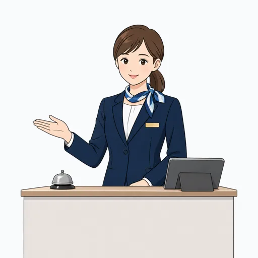 受付スタッフの女性イラストのイラスト