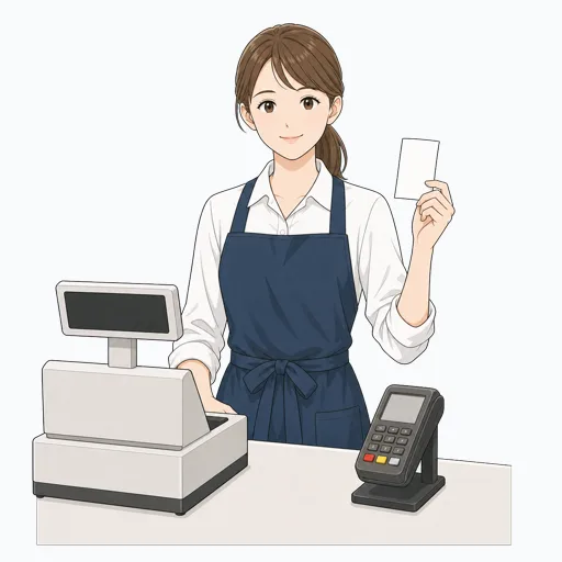 レジスタッフの女性イラストのイラスト