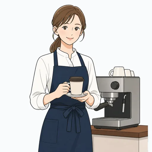 カフェ店員の女性イラスト