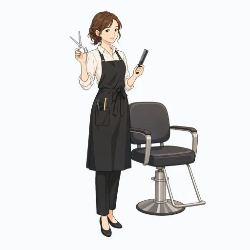 美容師の女性イラストのイラスト