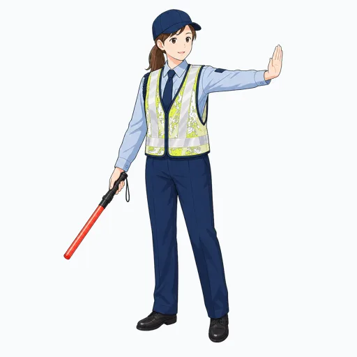 警備員の女性イラストのイラスト