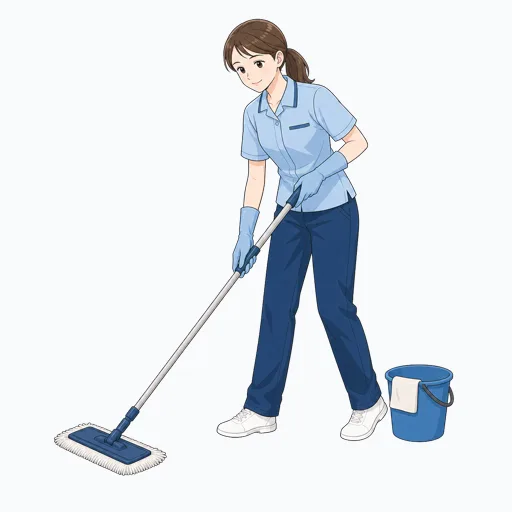 清掃スタッフの女性イラストのイラスト