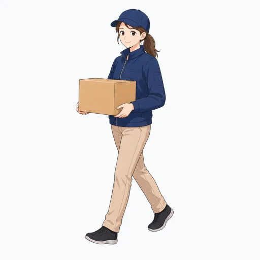 配送スタッフの女性イラストのイラスト