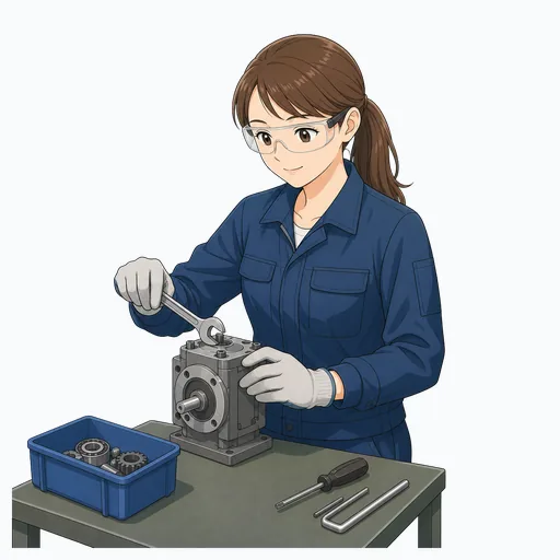 工場作業員の女性イラストのイラスト