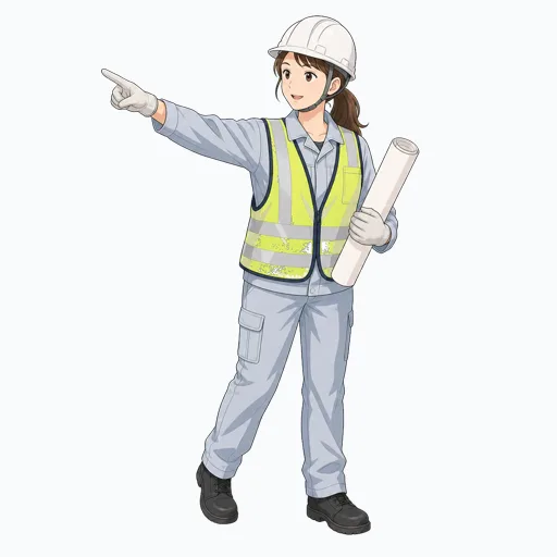 建設作業員の女性イラストのイラスト