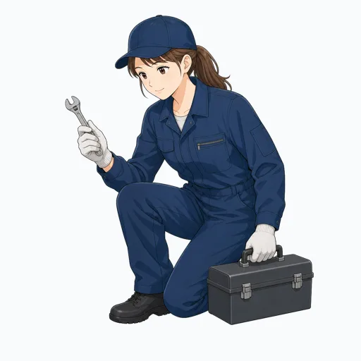 整備士の女性イラストのイラスト