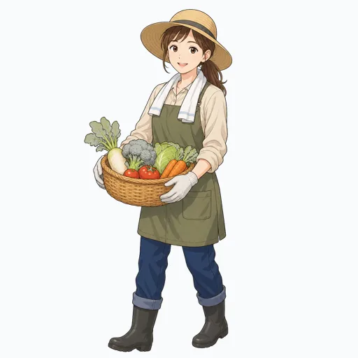 農業スタッフの女性イラストのイラスト