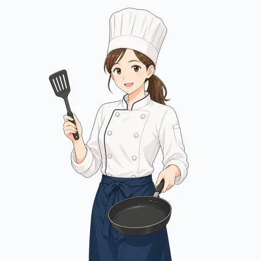 料理人の女性イラストのイラスト