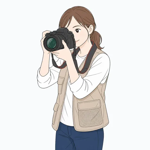 カメラマンの女性イラストのイラスト