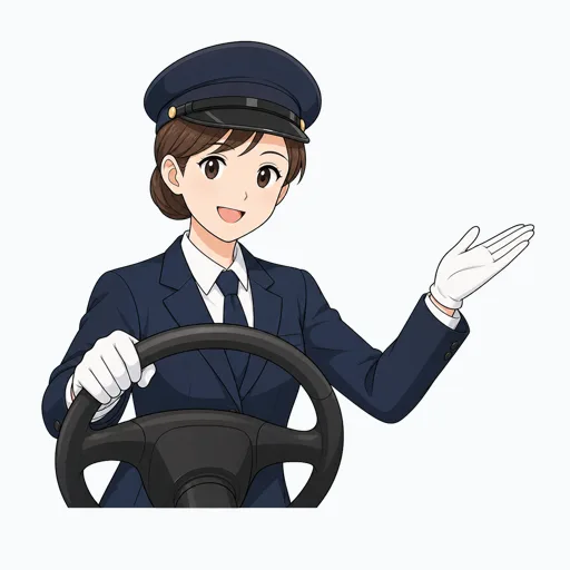タクシー運転手の女性イラストのイラスト