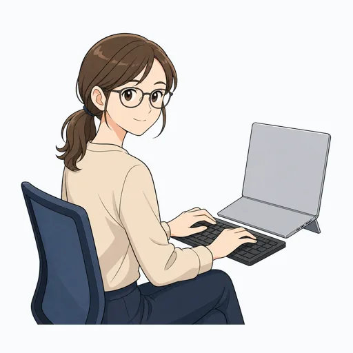 ITエンジニアの女性イラストのイラスト