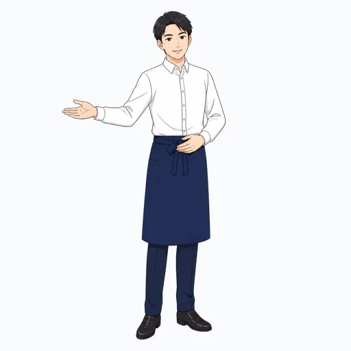 来店客を迎える飲食店スタッフのイラストのイラスト