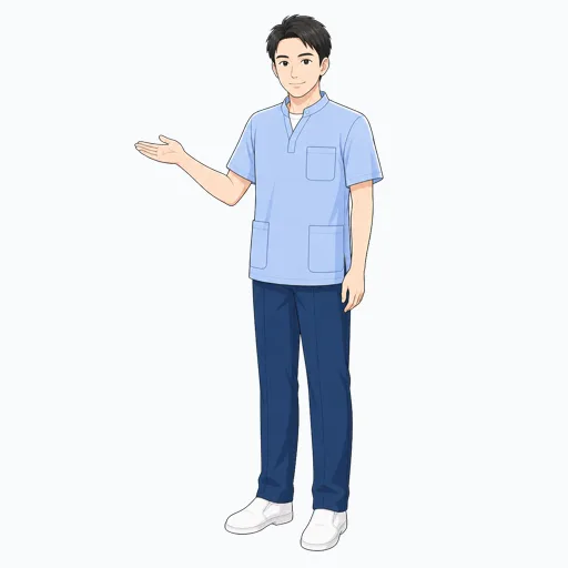 案内する介護スタッフのイラスト