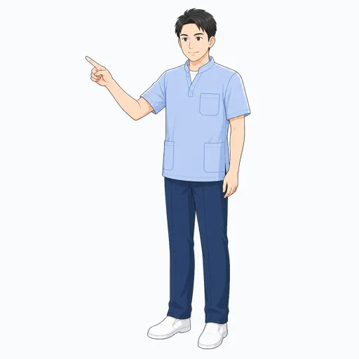 安全確認をする介護スタッフのイラスト