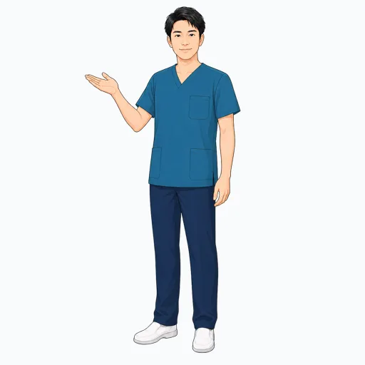 説明する男性医療スタッフのイラスト