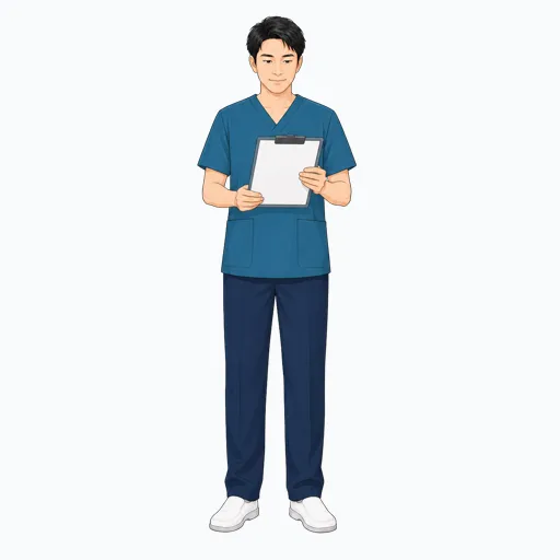 予約表を確認する男性医療スタッフのイラスト