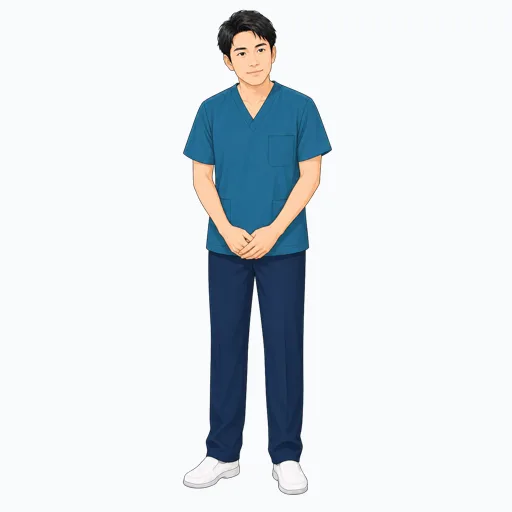 話を聞く男性医療スタッフのイラスト