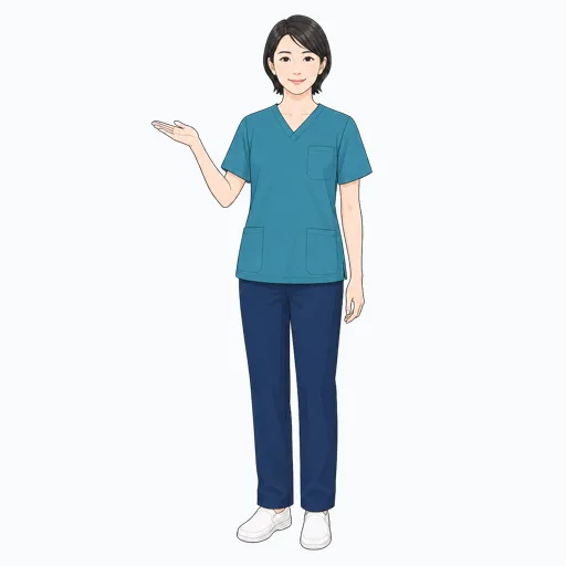 説明する女性医療スタッフのイラスト