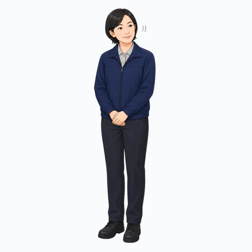 話を聞く女性配送スタッフのイラスト