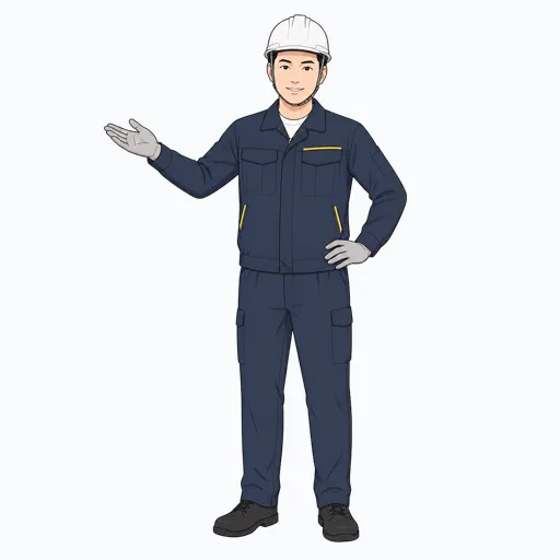 作業指示を出す男性建設スタッフのイラスト